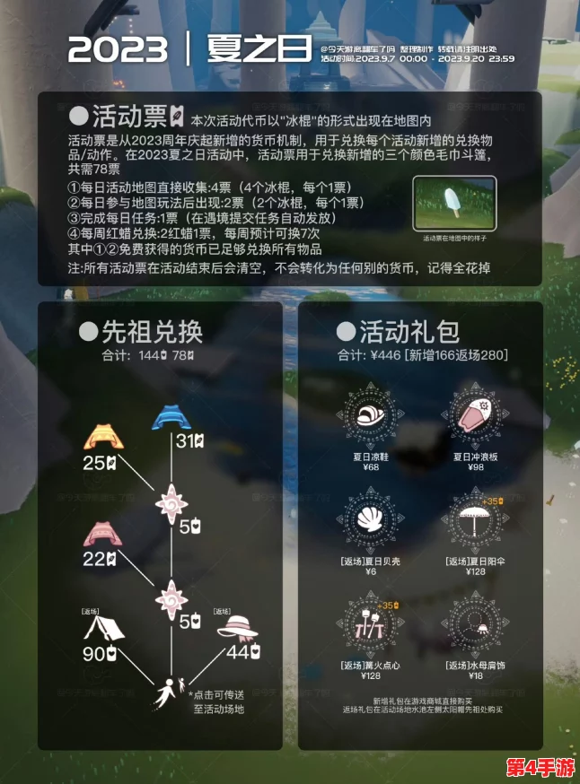 光遇9.5探索日志：解锁每日任务新篇章，收集季节蜡烛与夏之日专属代币庆典