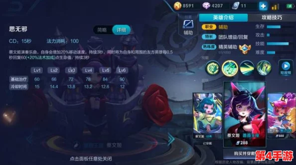 王者荣耀蔡文姬极限回血流必备出装方案：强化辅助，奶量爆表的核心装备搭配指南